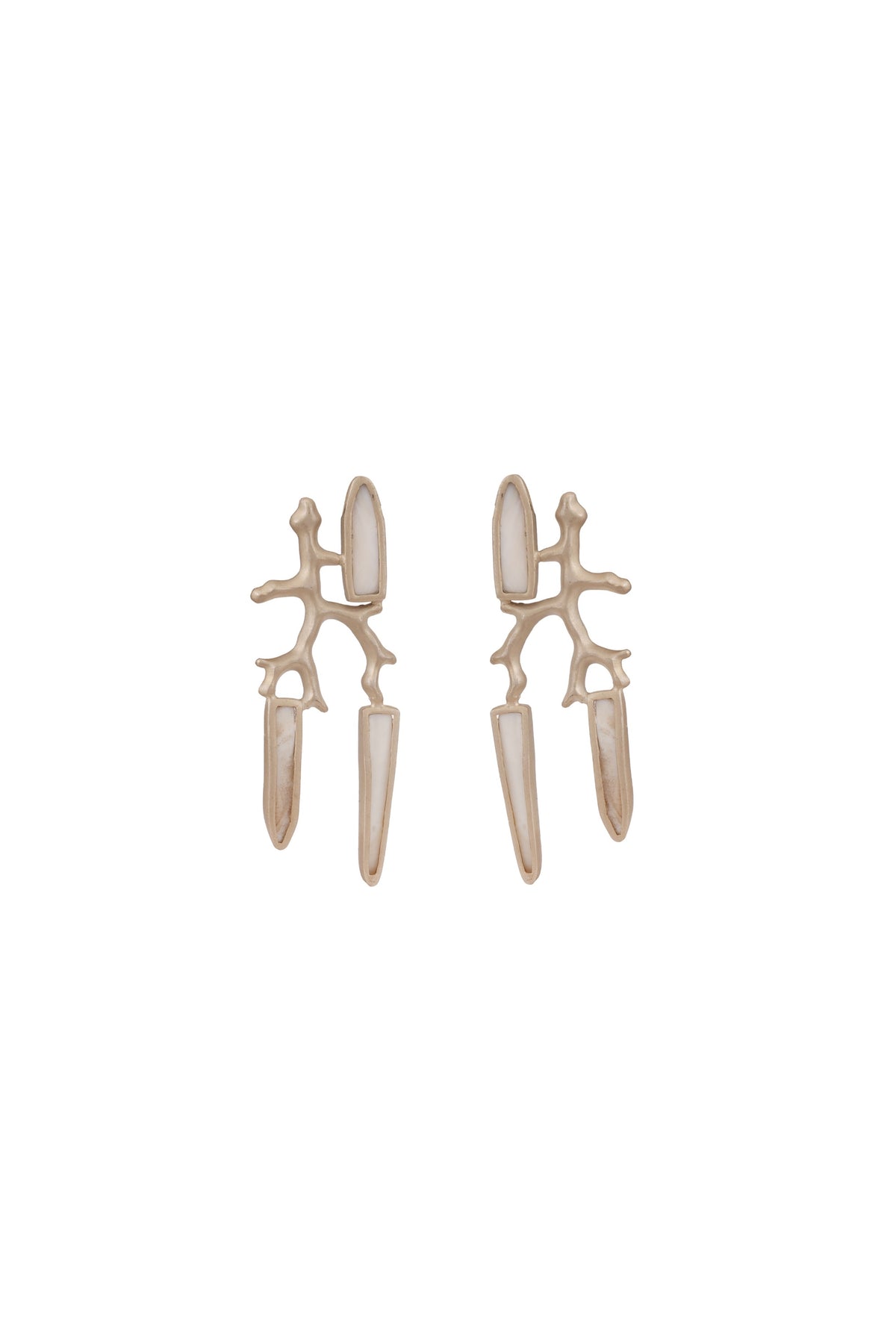 Buja Earrings – Matte Gold
