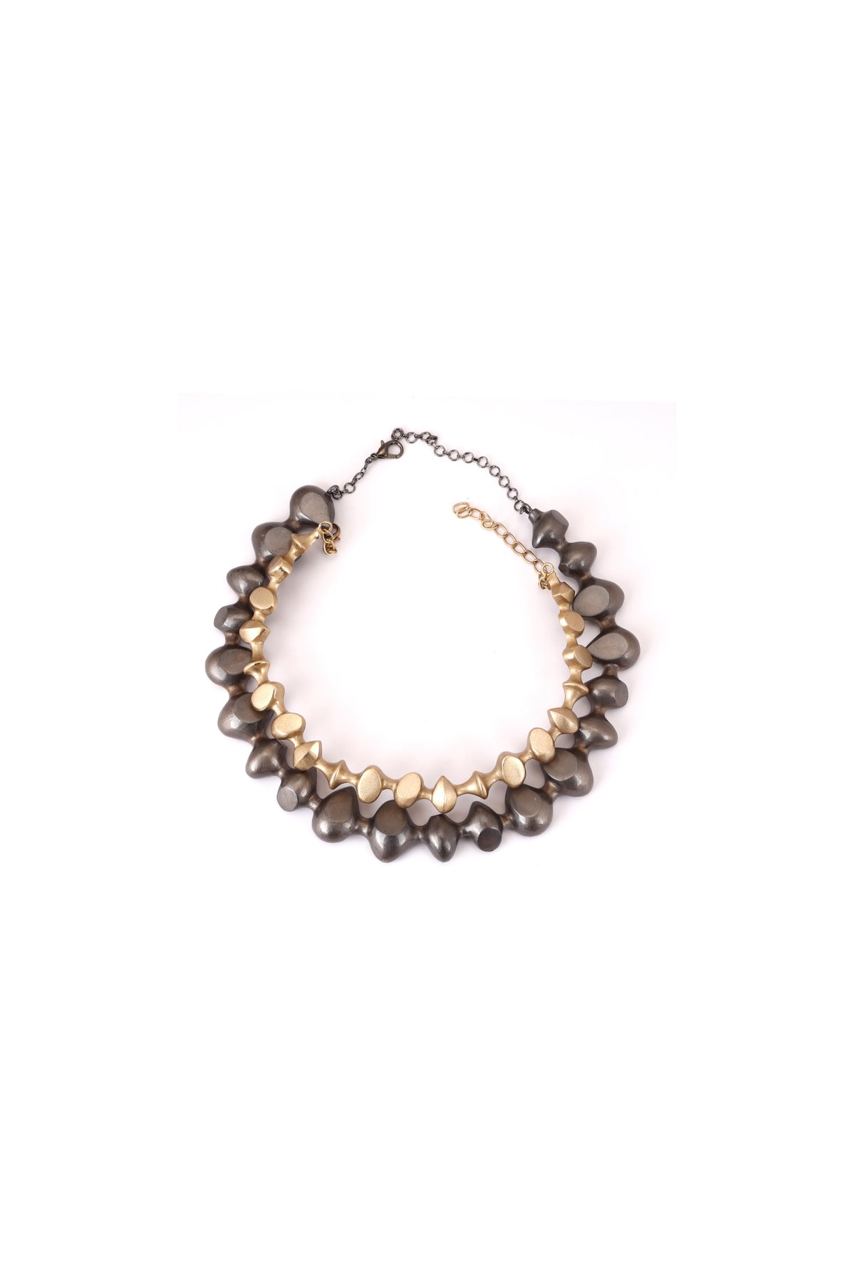 Carol Necklace – Gunmetal & Matte Gold
