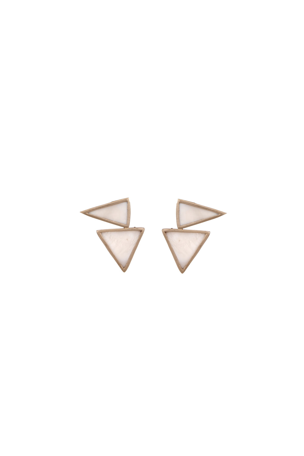 Trimo Earrings – Matte Gold